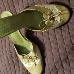 Franco Sarto green and white heels 8.5